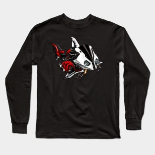 BMW S1000RR Shark White Black & Red Long Sleeve T-Shirt